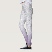 Grauer Lila Glitzer Glitzern Leggings (Links)