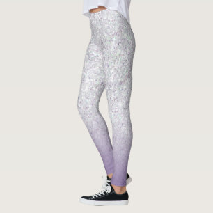 Grauer Lila Glitzer Glitzern Leggings