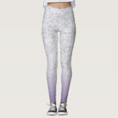Grauer Lila Glitzer Glitzern Leggings (Vorderseite)