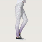 Grauer Lila Glitzer Glitzern Leggings (Rechts)