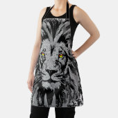 Grauer Löwenkopf - Löwenportrait Zeichnend - Löwen Schürze (InSitu)