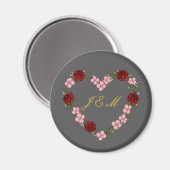 Grauer Magnet mit Blumenkrone (Vorderseite/Rückseite)