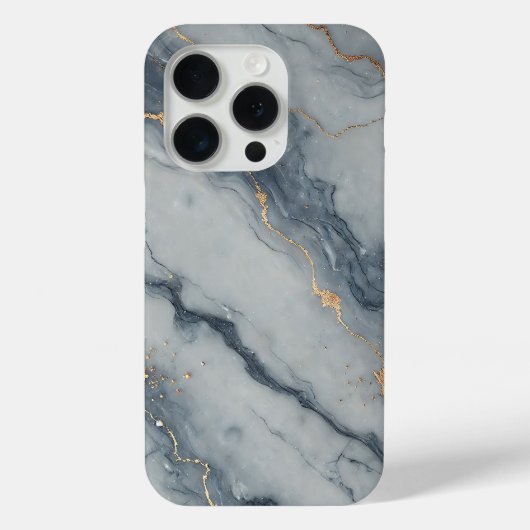 Grauer Marmor mit goldenen Fesseln Case-Mate iPhone Hülle (Rückseite)