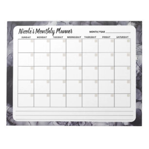 Grauer Marmor-Monatskalender-Notizblock Notizblock