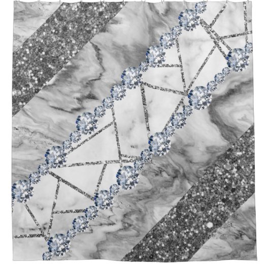 Grauer Marmorstein Moderner Abstrakter Duschvorhan Duschvorhang (Vorderseite)