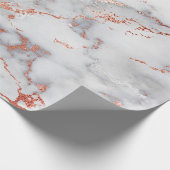 Grauer Marmorstein und Rose-Goldeffekt Geschenkpapier (Ecke)