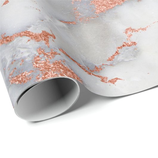 Grauer Marmorstein und Rose-Goldeffekt Geschenkpapier (Rolleneckpunkt)
