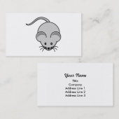 Grauer MäuseCartoon Visitenkarte (Vorne/Hinten)