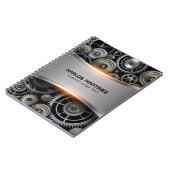 Grauer metallischer Hintergrund Notizblock (Linke Seite)