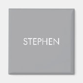 Grauer minimalistischer benutzerdefinierter Name  Magnet (Vorne)