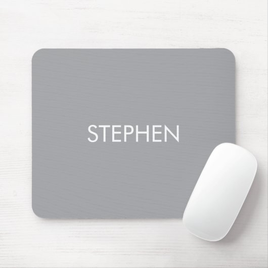Grauer minimalistischer benutzerdefinierter Name Mousepad (Mit Mouse)
