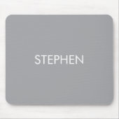 Grauer minimalistischer benutzerdefinierter Name Mousepad (Vorne)