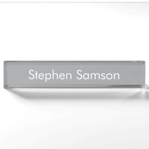Grauer minimalistischer benutzerdefinierter Name Namensplakette