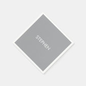 Grauer minimalistischer benutzerdefinierter Name Serviette (Ecke)