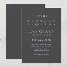 Grauer Minimalistischer Save the Date Kalender