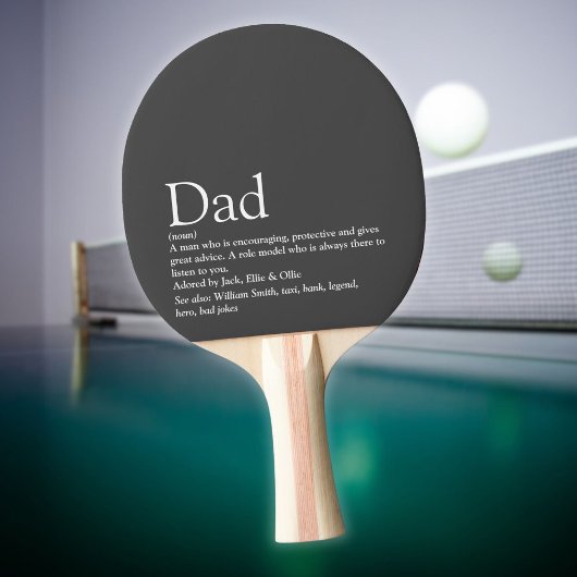 Grauer, moderner Cooler Vater Daddy Father Definit Tischtennis Schläger