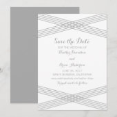 Grauer moderner Deko Save the Date einladen (Vorne/Hinten)