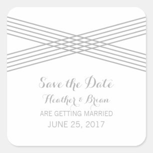 Grauer moderner Deko Save the Date Stickers