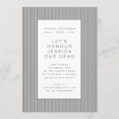 Grauer moderner Graduate bearbeitbarer Abschluss Ankündigung (Rückseite)