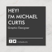 Grauer moderner Grafik-Designer QR-Code Quadratische Visitenkarte (Vorderseite)