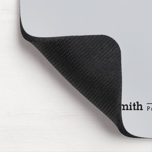 Grauer, moderner minimalistischer personalisierter mousepad (Ecke)