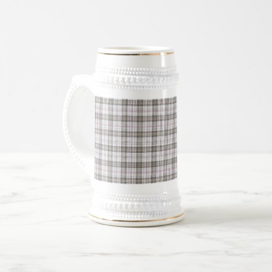 Grauer Modetartan Bierglas (Vorderseite Links)