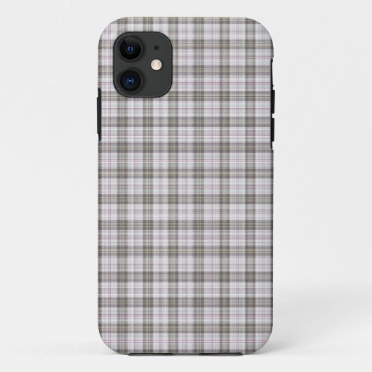 Grauer Modetartan Case-Mate iPhone Hülle (Rückseite)