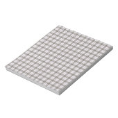 Grauer Modetartan kariert Notizblock (Rotiert)