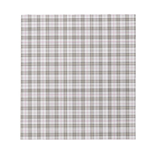 Grauer Modetartan kariert Notizblock (Vorderseite)