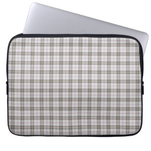 Grauer Modetartan Laptopschutzhülle