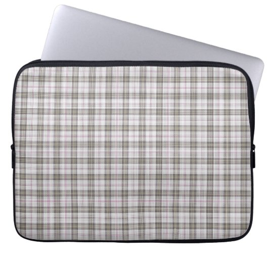 Grauer Modetartan Laptopschutzhülle (Vorderseite)