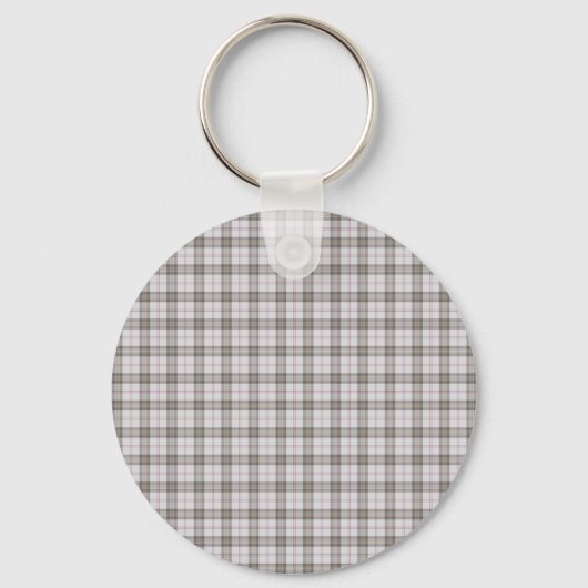 Grauer Modetartan Schlüsselanhänger (Vorderseite)