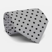 grauer, modischer Polka-Punkt-Hintergrund Krawatte (Gerollt)