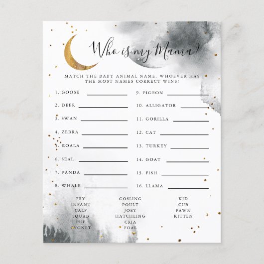 Grauer Mond, der mein Mama Baby Duschspiel ist (Vorderseite)