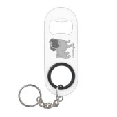 Grauer Mops Dog Design Personalisiert Mini Flaschenöffner (Vorderseite)