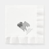 Grauer Mops Dog Design Personalisiert Serviette (Vorderseite)