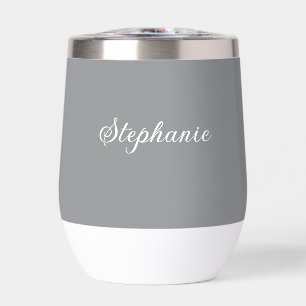 Grauer Name Modern Elegantes Monogramm Boho