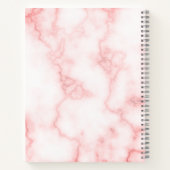 Grauer Name und Monogramm auf rosa Marmoraussehen Notizblock (Rückseite)