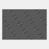 Grauer Name und Monogramm Muster Geschenkpapier Set (Vorderseite 3)