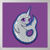 Grauer Narwal mit Zeichnend Spots Poster (Vorne)