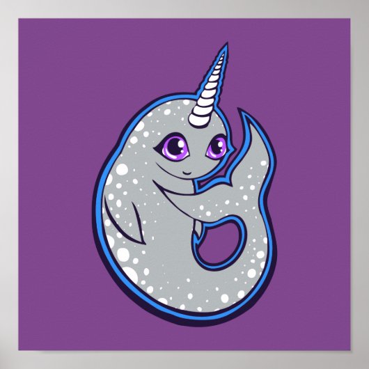 Grauer Narwal mit Zeichnend Spots Poster (Vorne)