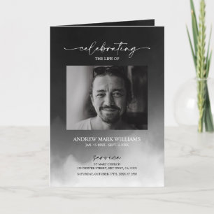 Grauer Nebel Trauerzeremonie Service-Programm gefa Karte