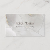 Grauer Neutral Tone Minimalistisch QR Code Berufli Visitenkarte (Vorderseite)