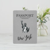 Grauer New York City Pass Save the Date (Stehend Vorderseite)