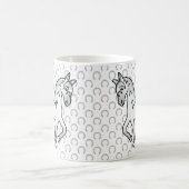 Grauer Niedlicher Cartoon Trotting Horse Kaffeetasse (Mittel)