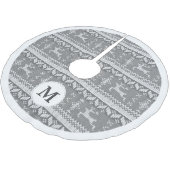 Grauer nordischer angemessener Insel-Ren-u. Polyester Weihnachtsbaumdecke (Schrägansicht)