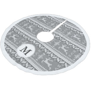 Grauer nordischer angemessener Insel-Ren-u. Polyester Weihnachtsbaumdecke