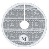 Grauer nordischer angemessener Insel-Ren-u. Polyester Weihnachtsbaumdecke (Vorderseite)