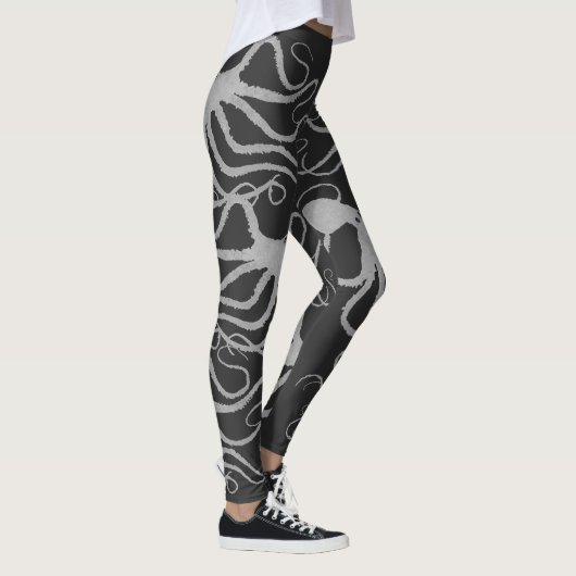 Grauer Oktopus auf Ihrer Farbe - Leggings (Rechts)