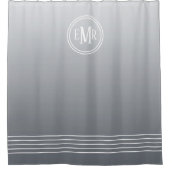 Grauer Ombre Mit Monogramm Duschvorhang (Vorderseite)